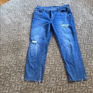 Old Navy Blue Boyfriend Jeans Cropped